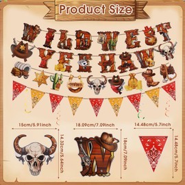 42Pcs Wild West Party Decorations, Cowboy Western Theme Decor, Country Themed Party Decoration