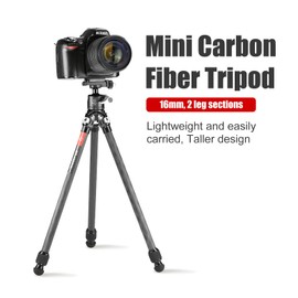 MT-162CIIL+XB-25P Mini Carbon Fiber Tripod for Cell Phone & DSLR Camera,Small Complete Tripod Unit for Travel,Video,Vlogging