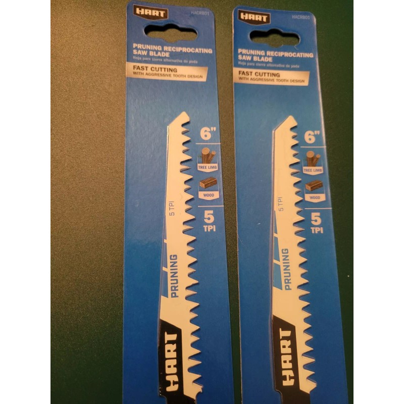 Hart X2/HART 6-inch PRUNING RECIPROCATING SAW BLADE 5 TPI (Teeth-Per-Inc