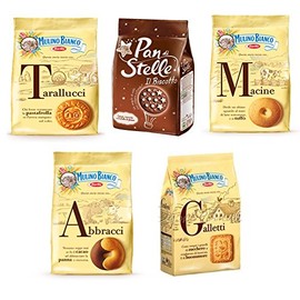 Mulino Bianco:Assorted Biscuits * Total 61.72 Ounce (1750g) * Pack of 5 [ Italian Import ]
