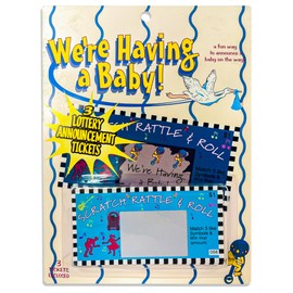We're Having a Baby Lottery Ticket Scratch Off | Baby Announcement Ideas | Surprise Newborn Notification | Shocking Pregnancy Announcement | Pregnancy Reveal Surprise | Blue/Silver | 3 in Pack