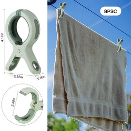 Pack of 8 large clothes clips, windproof beach towel clips, everyday laundry, washing clips, beach towel clips, towel clips, bath towels, clips for beach loungers