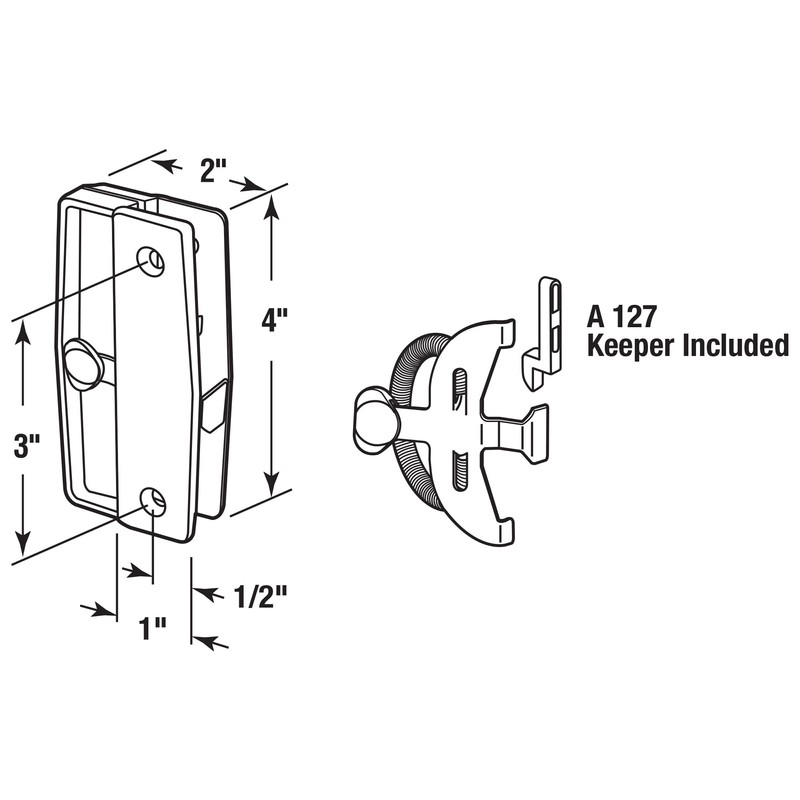 Prime-Line A 139 Black Plastic Mortise Style Screen Door Latch