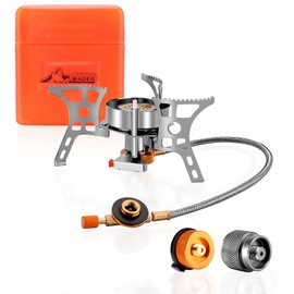 WADEO US 3900W Portable Backpacking Stove, Camping Gas Stove 1LB Propane Tank Adapter