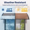 VIVOHOME Polycarbonate Window Door Awning Canopy Brown with Black Bracket