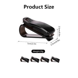 FFWTPY Pack of 4 Glasses Holders for Car Sun Visor Glasses Holder for Car Sunglasses Holder Ticket Card Clip