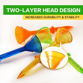 ToVii 3-1/4" Big Cup Plastic Golf Tees 40 Pack｜Excellent Durability and Stability Tees |Golf Plastic Tees Reduced Friction & Side Spin (Orange/Blue)