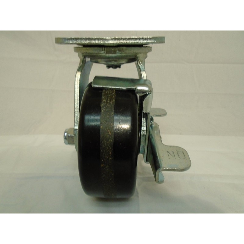 5" X 2" Swivel Caster Phenolic Wheel w/Brake 1000 Lbs