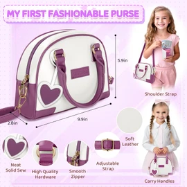 INNOCHEER Little Girls Purse, Kids Toy Purse with Pretend Makeup, Play Purse for Little Girls, Pretend Play Toddler Purse, Birthday Christmas Princess Gifts Toys for Girls 3 4 5 6 7 8 Year Old
