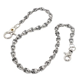 Slim Scowling Skull Wallet chain Metal Biker Punk Key chain
