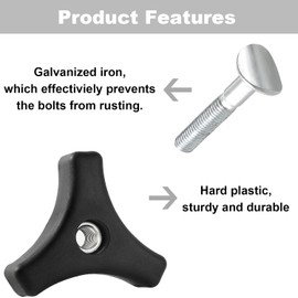 Lawn Mower Handle Knobs Nut Bolt,Lawn Mower Handle Bolts T-Handle Nut Screw Bolts Triangular Handle Fastening Screw Set Replacement for Honda Lawn Mower & Other Lawn Mowe (2)
