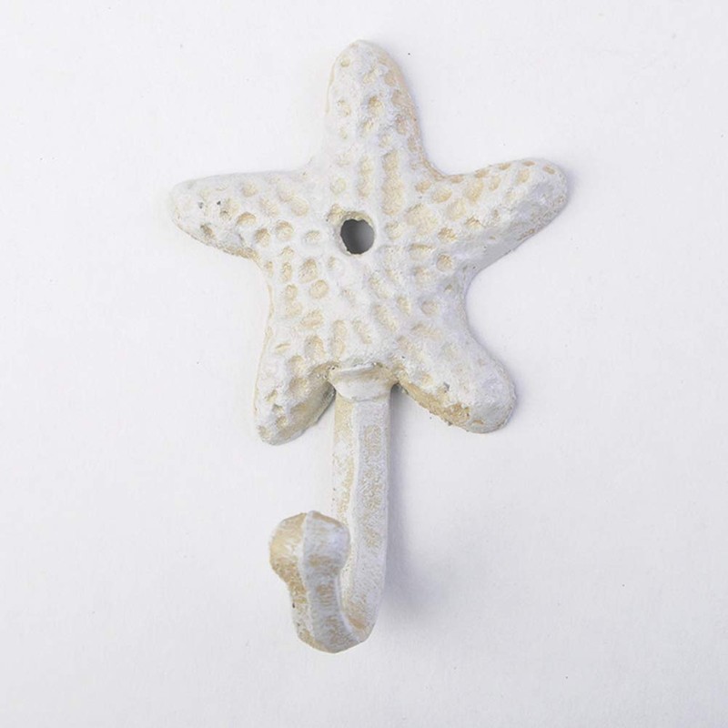 TOPBATHY 3pcs Wall Hooks Sea Star Shape Wall Mounted Decorative