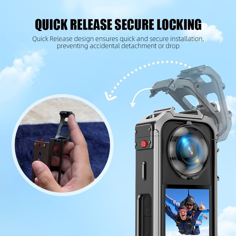 Aluminum Protective Cage for Insta360 X5, Multifunction Utility Frame Case