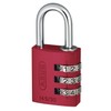 Padlock Combination Aluminum 30mm Red
