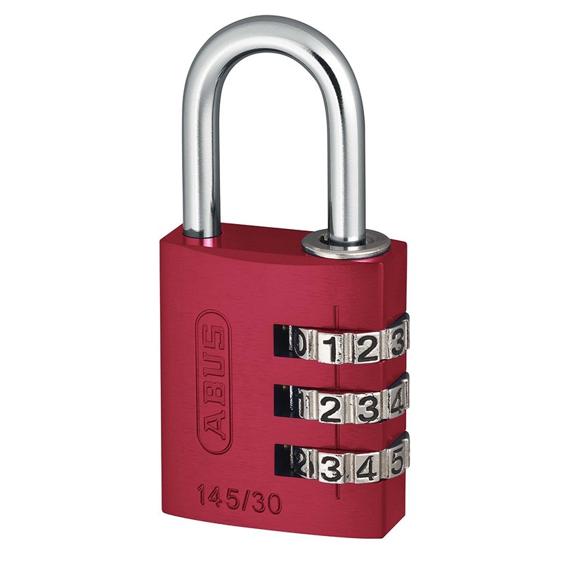 Padlock Combination Aluminum 30mm Red