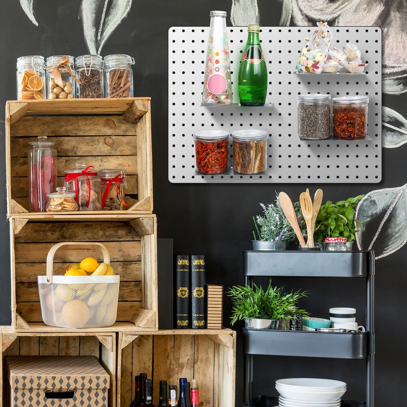 Funrous 4 Pack Pegboard Shelves Wall Organizer Peg Board Shelf