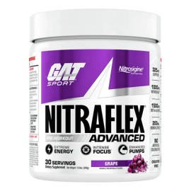 Suplemento GAT Sport Advanced Pre-Workout Nitraflex sabor grape de 309g Polvo                                                                         