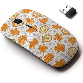 2.4G Wireless Mouse with Cute Pattern Design for All Laptops and Desktops with Nano Receiver - Cute Gingerbread Cookies