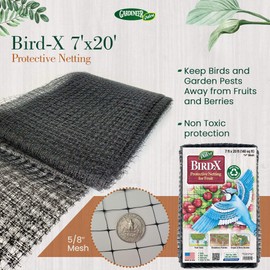 Gardeneer By Dalen Garden Netting – Bird Netting for Garden; 5 Available Sizes; Reusable Design; Polypropylene Mesh Bird Net; Easy DIY Installation; Effectively Protects Fruit and Berries (28' x 28')