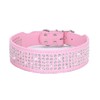 BTDCFY Rhinestones Dog Collars-2" Wide Crystal Diamonds Studded PU Leather