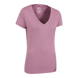 Mountain Warehouse Vitality Womens V Neck Tee - Lightweight T-Shirt, Breathable, High Wicking, Easy Care Ladies Tee Shirt- Ideal for Travelling, Gym, Outdoors Berry 10