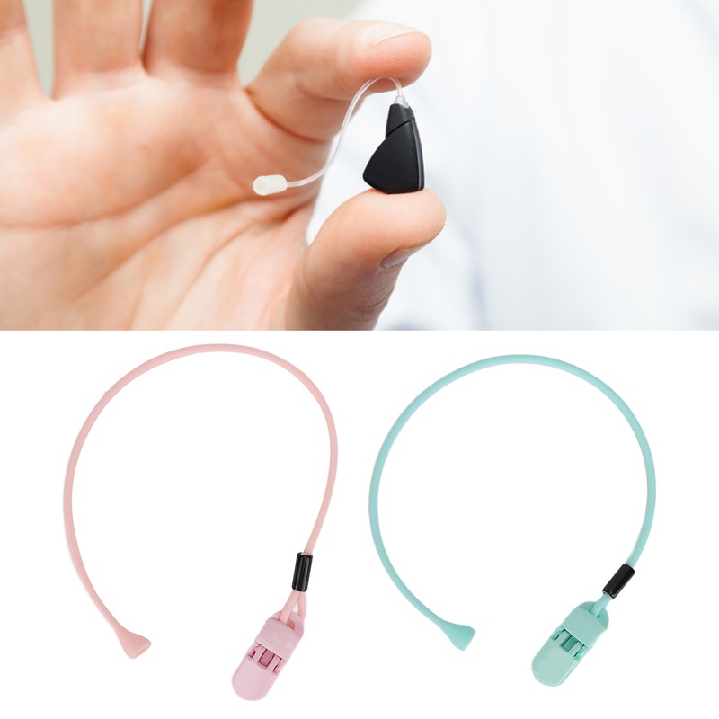 Hearing Aid Clips Pink Green Combination Set Portable Compact Flexible