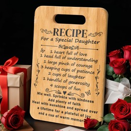 Iemctsy Daughter Birthday Gifts - Daughter Gifts from Mom Birthday Gifts for Daughter Adult, "Recipe for a Special Daughter" Cutting Board Gifts Christmas Gifts Unique Daughter Gifts from Mom Dad