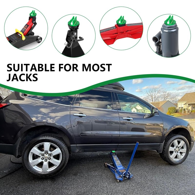 Chelhead Green Magnetic Frame Rail Floor Jack Pad Universal Aluminum