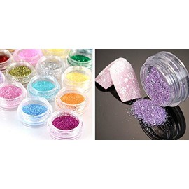 100 x Nail Art Bag Stones, Sequins, Glitter Dust, Shells – Set Piercinge, Shell Chip, Rhinestones, Sequins, Glitter – Cute Nails