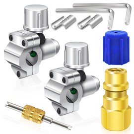 A/C Retrofit Valve Kit-Refrigerant Retrofit Valve Set, with R12 to R134A Low Side Adapter, BPV31 Bullet Piercing Valve, for HVAC Refrigerant System R12 R22 R502 R134A