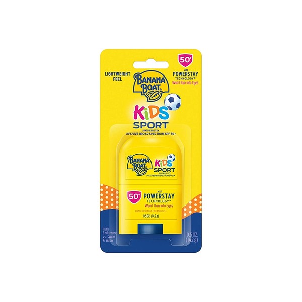 Banana Boat Kids Sport Sunscreen Stick, Sting-Free, Tear-Free, Broad Spectrum, SPF 50, 0.5oz.