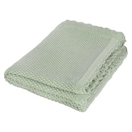 Pinuotu Knitted Baby Blanket for Boys & Girls, 100% Cotton Receiving Swaddle Crib Stroller Blanket for Shower Gift Registry for Newborns, Infants, Toddlers40 x31(Green)