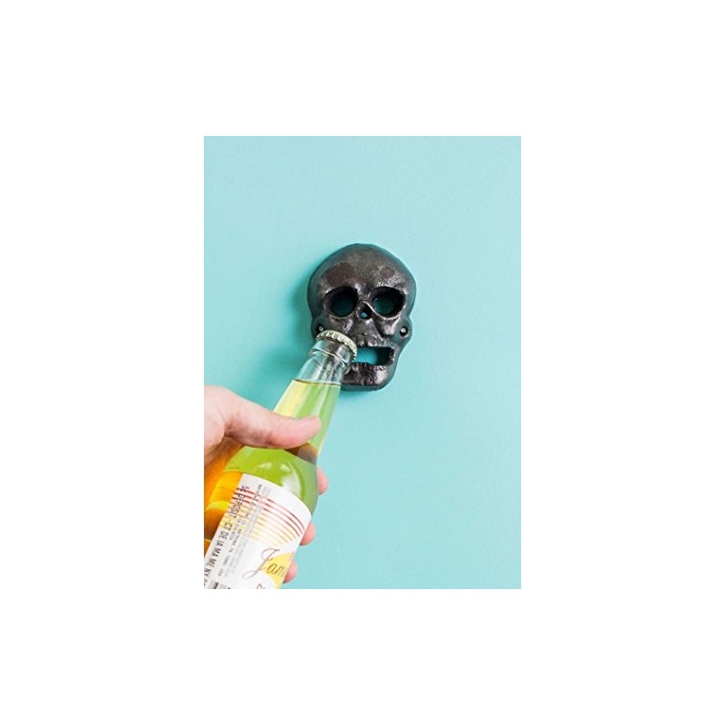 CKB LTD® SKULL BOTTLE OPENER Cast Iron Novelty Spooky Wall