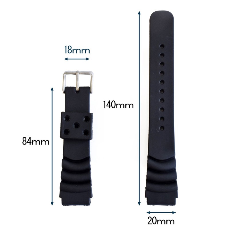 tocotabi 0.8 inch (20 mm) Watch Strap, Extra Thick, Urethane