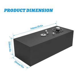 15 Gallon 60L Top-Feed Fuel Cell Gas Tank Can,Universal Aluminum Racing Street Drift Strip Fuel Tank with Level Sender and Removable Mount Cap,Black