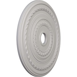 Ekena Millwork CM25COUWF Cole Ceiling Medallion, 25 3/8"OD x 3 3/8"ID x 1 3/8"P, Hand-Painted Ultra Pure White