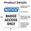 (2 Pack) Badge Access Only OSHA Notice Sign 7 Inch