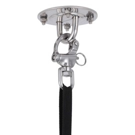 KWOKWEI Ceiling Hook, Hanging Chair, Hook Ceiling Mount with Screw, Stainless Steel Ceiling Mount Mounting Hook with Snap Shackle, Eye Plate with Ring up to 500 kg for Love Swing, Yoga Cloth, Punch