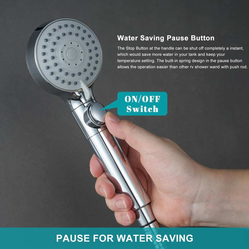 GwernKB RV Shower Head with Hose,5-mode High Pressure Shower Head
