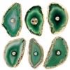 mookaitedecor Set of 4 Agate Slice Cabinet Knobs with Screws,