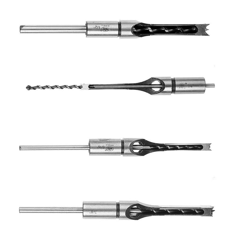 DingGreat 4Pcs Square Hole Drill Bit Sets, Woodworker Square Hole