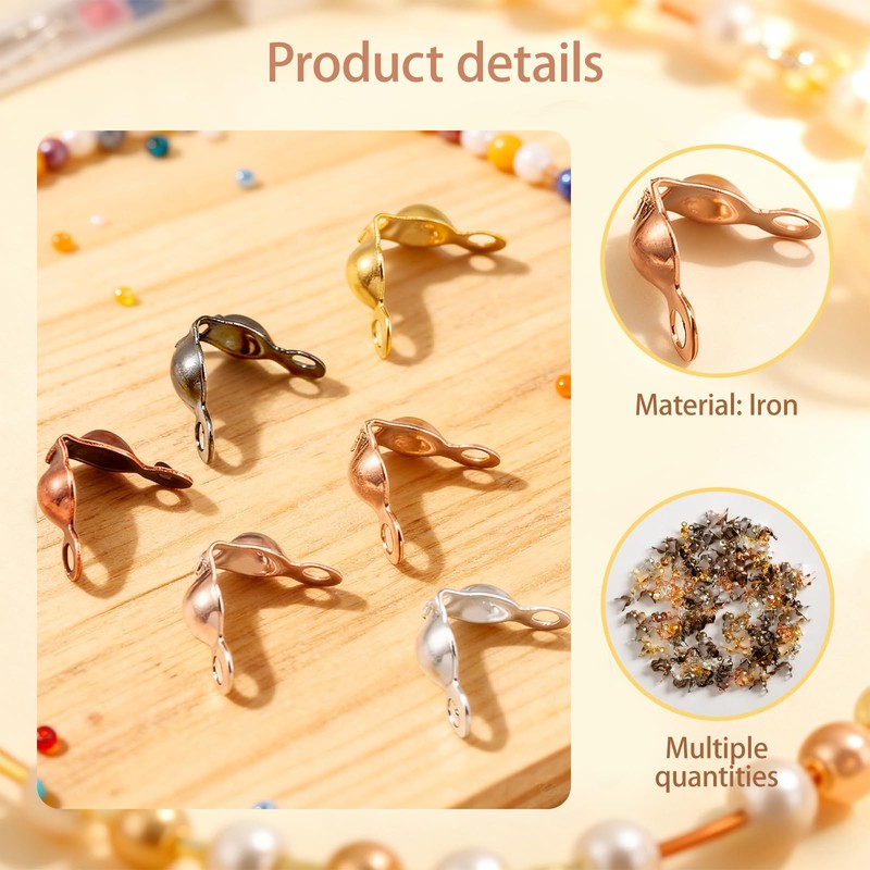 600 Pcs Crimp Covers for Jewelry Making, Crimp Beads Cover,