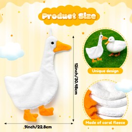 R HORSE Silly Goose Hand Towels - 3Pcs Funny Goose Bathroom Towels with Hanging Loop Cute Cartoon Animal Absorbent Coral Fleece Bathroom Hand Towel Soft Thick Dish Cloth for Kitchen Home Decors