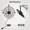 Fansdrick 23" Wall Mount Fan with Light,3 CCT, Dimmable,Quiet 6