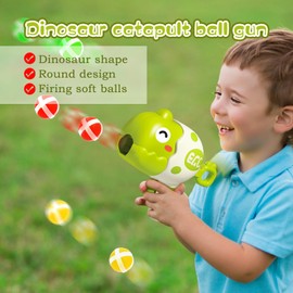 Peeokuo Dinosaur Shooting Games Kids Dart Board with 18 PCS Velcro Sticky Balls Dino Target Toy Guns for Boy & Girl 3-4-6-8 Interactive Indoor Outdoor Toys for 3 + Year Old Birthday Party Gift Ideas