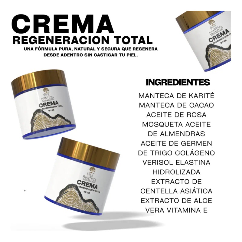 Crema Piel Bendita Regeneración Total Aclara Nutre Repara Cacao