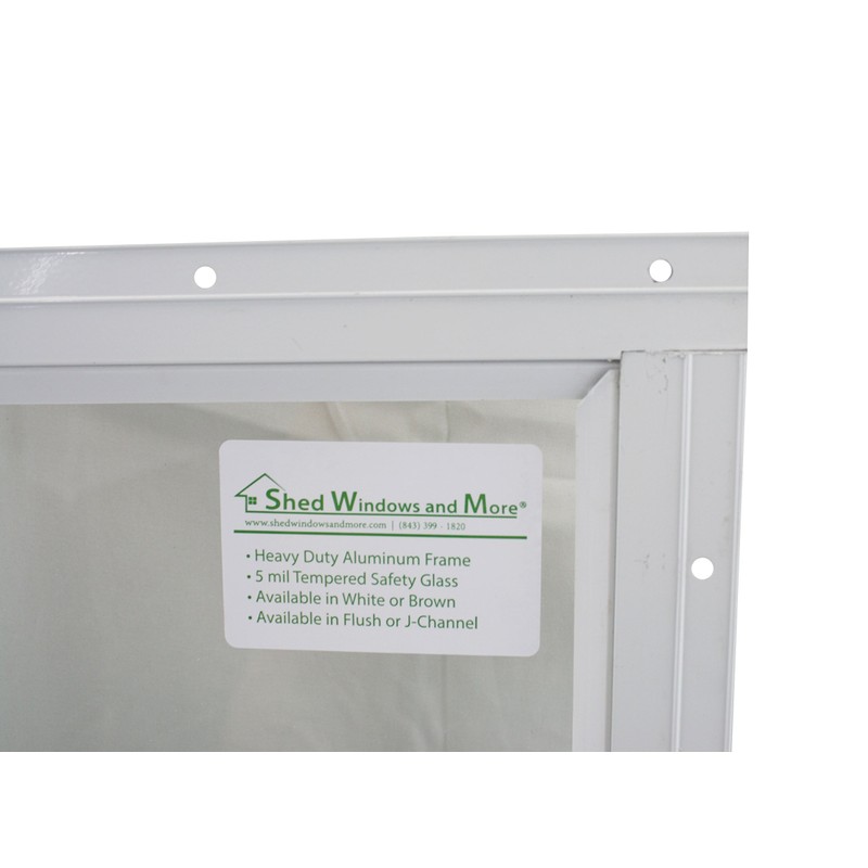 Shed Transom Window 10" X 29" White Flush