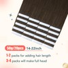 XDhair Haarverlängerung, selbstklebend, 20 Stück/50 g, Echthaar, 18 Ponce, Klebeband,
