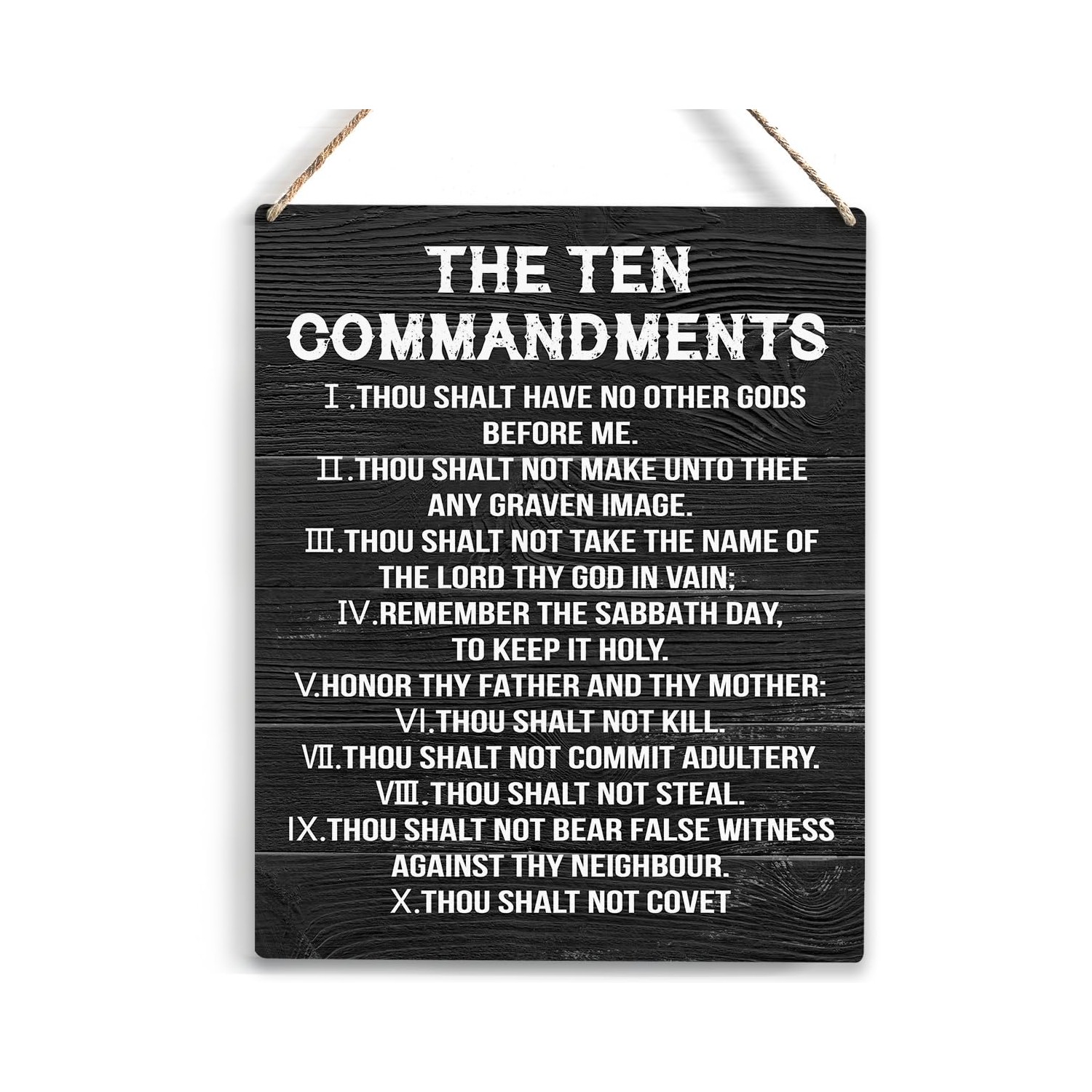 YCYD Ten Commandments Decor, Christian Bible Verse Decor - Rustic ...