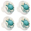 NEWzone 4 Pack Turtle Cabinet Knobs, Nautical Decorative Single Hole